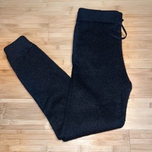 Express x Olivia Culpo High-Waisted Ribbed Sweater Track Pants